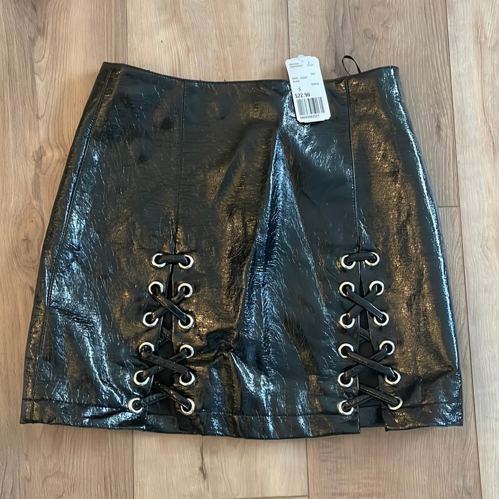 Faux leather skirt